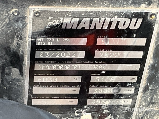 2022 Manitou MT730H Telehandler - Telescopic handler: picture 1 2022 Manitou MT730H Telehandler - Telescopic handler: picture 1