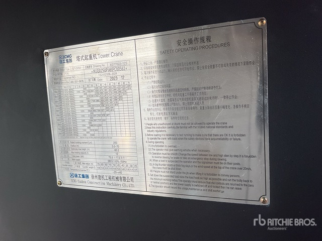 2023 XCMG QTZ250 XGT7022-12S 12 ton Tower Crane - Tower crane: picture 3 2023 XCMG QTZ250 XGT7022-12S 12 ton Tower Crane - Tower crane: picture 3