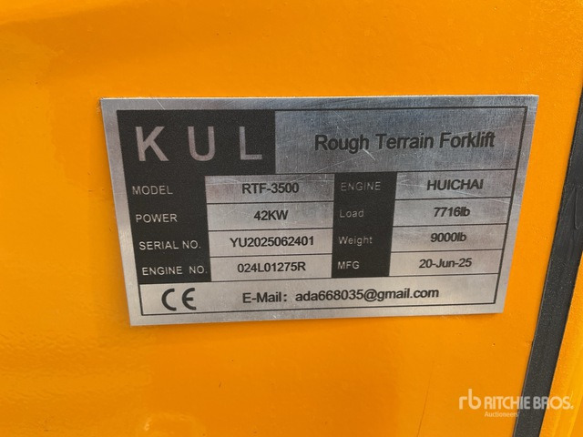 2025 KUL RTF-3500 3.5 ton 4x4 (Unused) Rough Terrain Forklift - Rough terrain forklift: picture 2 2025 KUL RTF-3500 3.5 ton 4x4 (Unused) Rough Terrain Forklift - Rough terrain forklift: picture 2