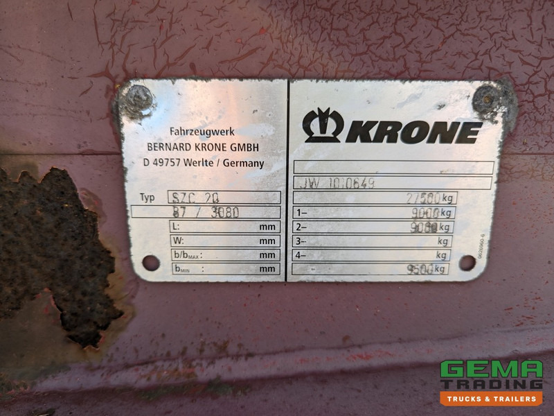 Container transporter/ Swap body semi-trailer Krone SZC 20FT 2-Assen ROR - STEEL Suspension - DOUBLE tires - DrumBrakes  (O1869): picture 18