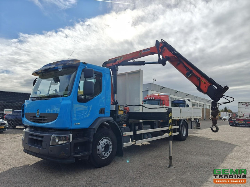 Renault Premium Lander 340 4x2 Dagcab Euro5 - Retarder - Open Laadbak 7.8M  + Palfinger PK12002-EH - RadioGrafisch - Dropside/ Flatbed truck, Crane truck: picture 1 Renault Premium Lander 340 4x2 Dagcab Euro5 - Retarder - Open Laadbak 7.8M  + Palfinger PK12002-EH - RadioGrafisch - Dropside/ Flatbed truck, Crane truck: picture 1