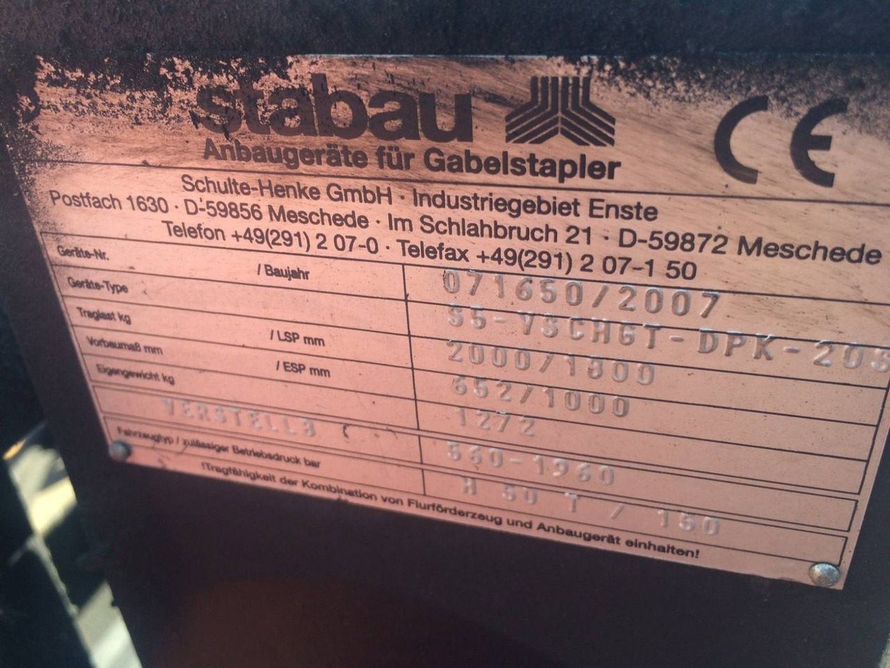 Stabau Double Pallet Handlers with Load Extender - Attachment: picture 4 Stabau Double Pallet Handlers with Load Extender - Attachment: picture 4