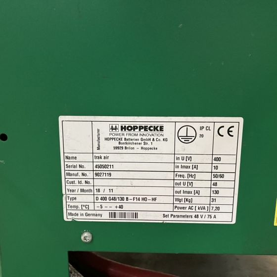 Hoppecke 48V/130A Trak air - Electrical system for Material handling equipment: picture 5 Hoppecke 48V/130A Trak air - Electrical system for Material handling equipment: picture 5
