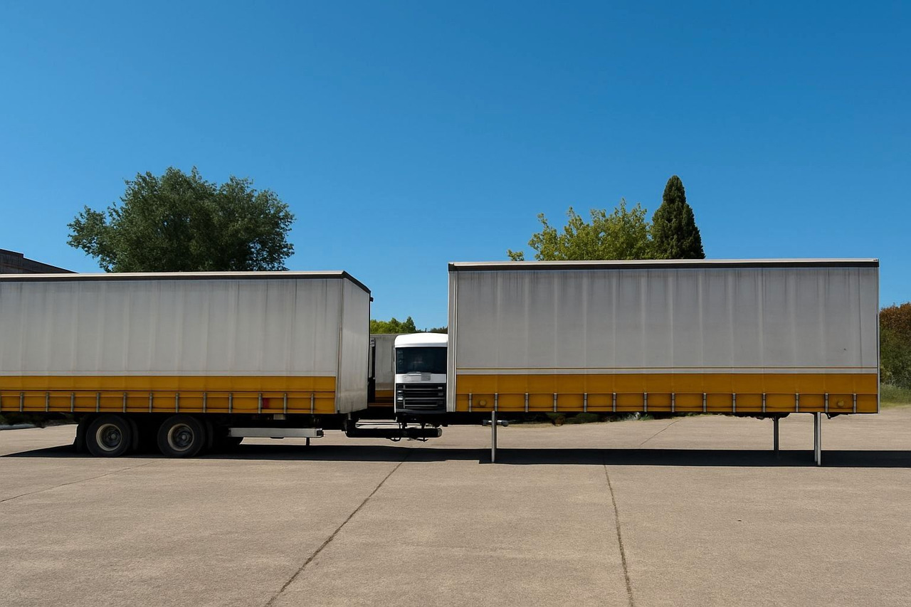 Krone 2 x WB 7,82 Jumbo, Hubdach, Edscha + Anh. Tandem - Container transporter/ Swap body trailer: picture 1 Krone 2 x WB 7,82 Jumbo, Hubdach, Edscha + Anh. Tandem - Container transporter/ Swap body trailer: picture 1