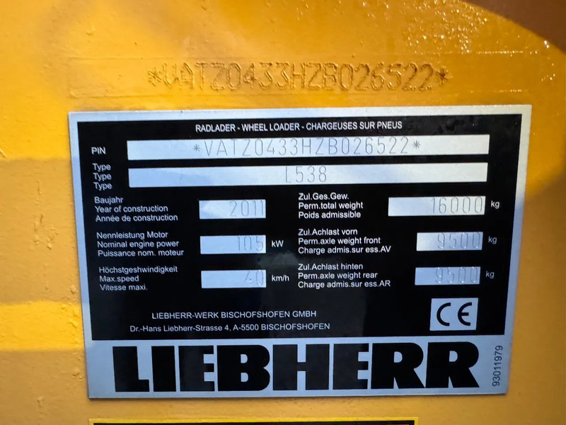 Liebherr 538 2 plus 1 Hoogkiepbak 40KM NL Machine - Wheel loader: picture 5 Liebherr 538 2 plus 1 Hoogkiepbak 40KM NL Machine - Wheel loader: picture 5