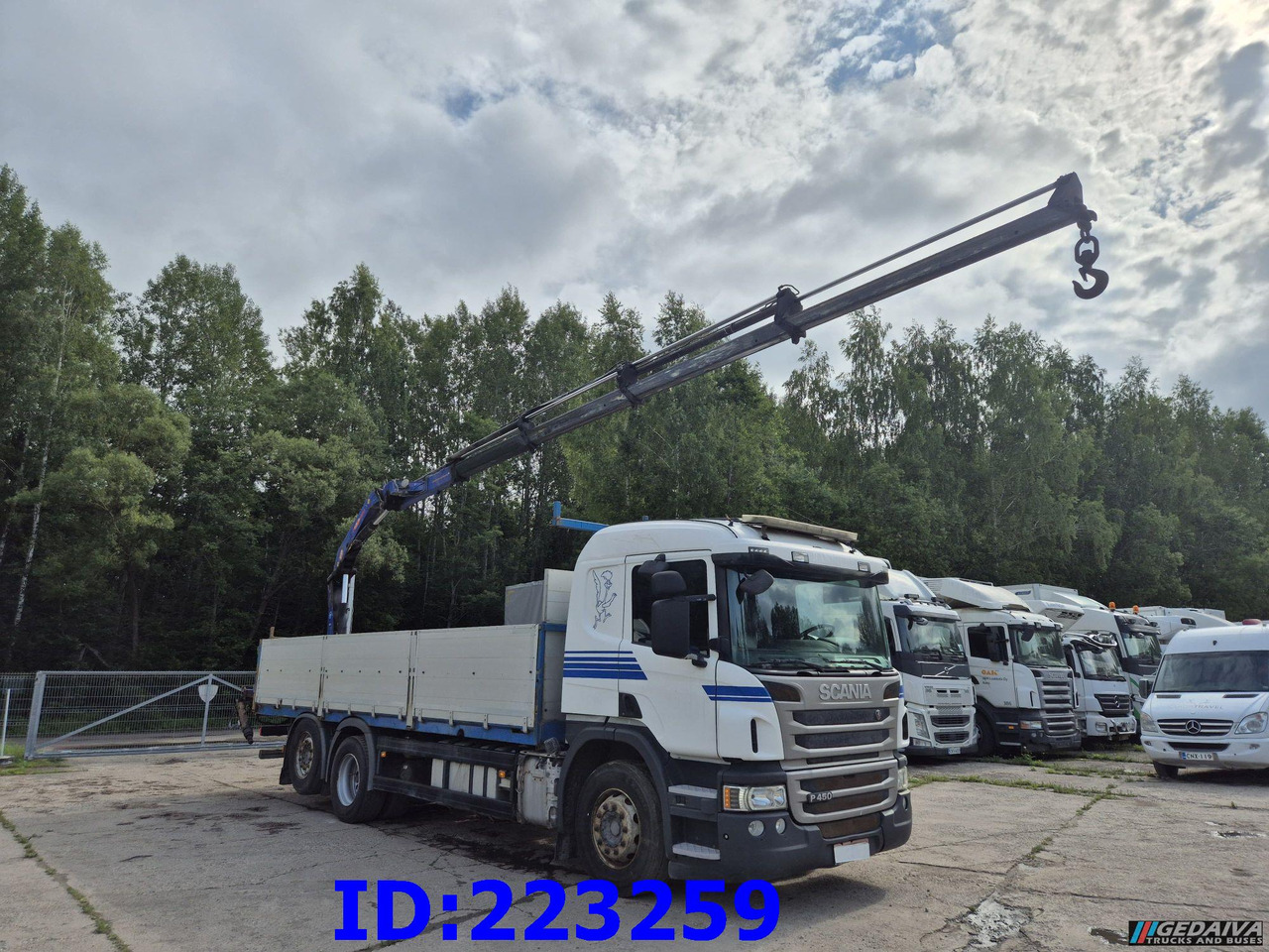 SCANIA P450 6x2 Steering axle Euro6 + PM 13.5SP - Dropside/ Flatbed truck: picture 3 SCANIA P450 6x2 Steering axle Euro6 + PM 13.5SP - Dropside/ Flatbed truck: picture 3