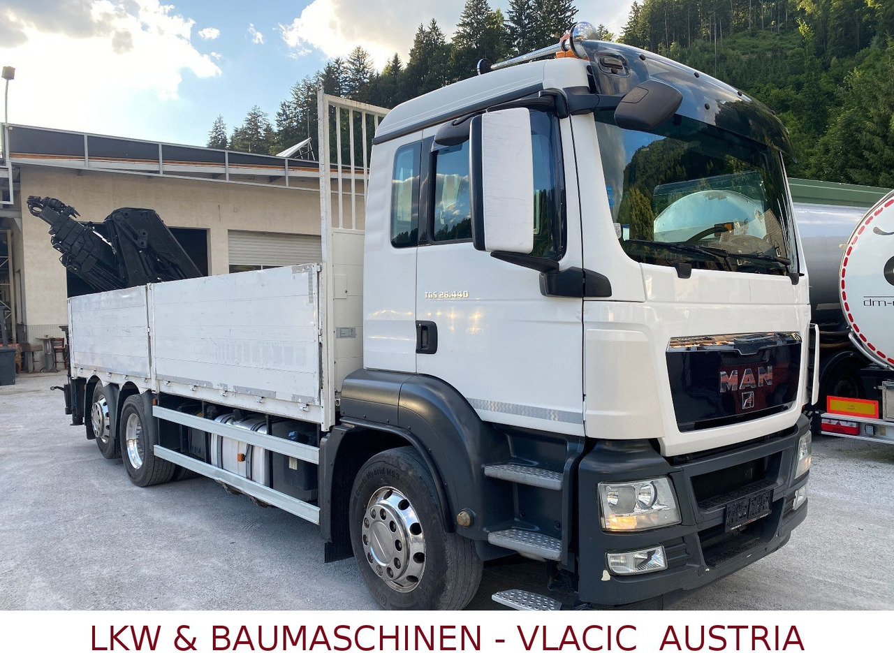 MAN 26.440 mit Kran HIAB 166 5XHydraulikauschub - Dropside/ Flatbed truck, Crane truck: picture 2 MAN 26.440 mit Kran HIAB 166 5XHydraulikauschub - Dropside/ Flatbed truck, Crane truck: picture 2