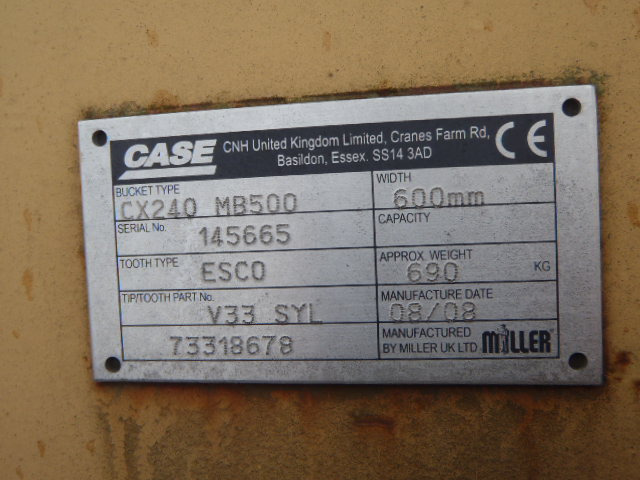 Case 73318678 - 47627466 - Bucket for Construction machinery: picture 3 Case 73318678 - 47627466 - Bucket for Construction machinery: picture 3