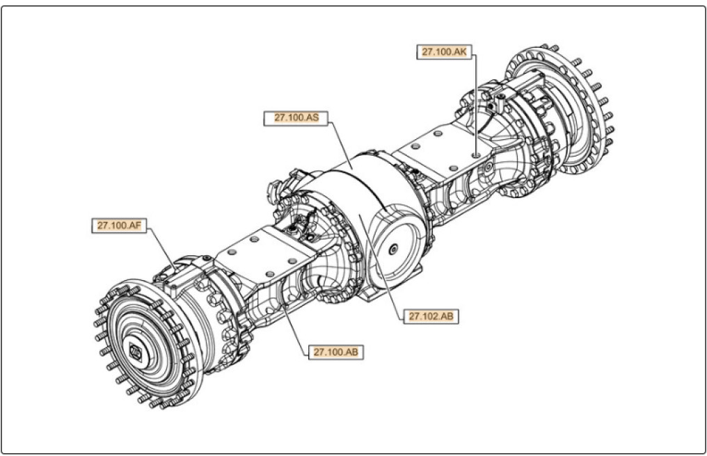 Case 84259022 - 4474055022 - Rear axle for Construction machinery: picture 1 Case 84259022 - 4474055022 - Rear axle for Construction machinery: picture 1