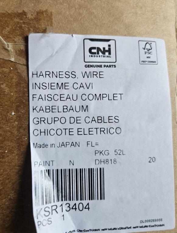 Case KSR13404 - Cables/ Wire harness for Construction machinery: picture 1 Case KSR13404 - Cables/ Wire harness for Construction machinery: picture 1