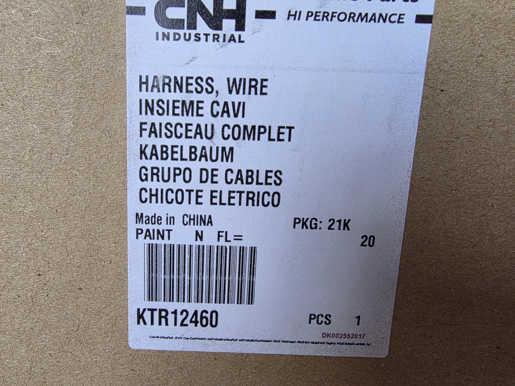 Case KTR12460 - Cables/ Wire harness for Construction machinery: picture 1 Case KTR12460 - Cables/ Wire harness for Construction machinery: picture 1