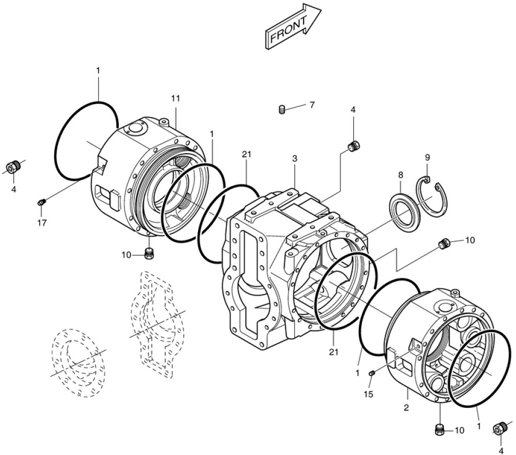 Doosan 190103-00047A - Front axle for Construction machinery: picture 1 Doosan 190103-00047A - Front axle for Construction machinery: picture 1