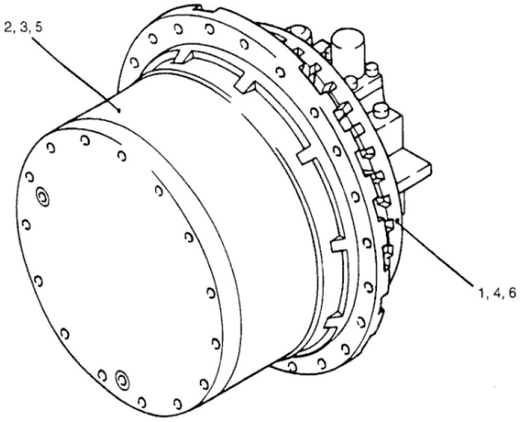 New Holland Kobelco YN15V00011F4 - YN15V00011F2 - Final drive for Agricultural machinery: picture 1 New Holland Kobelco YN15V00011F4 - YN15V00011F2 - Final drive for Agricultural machinery: picture 1
