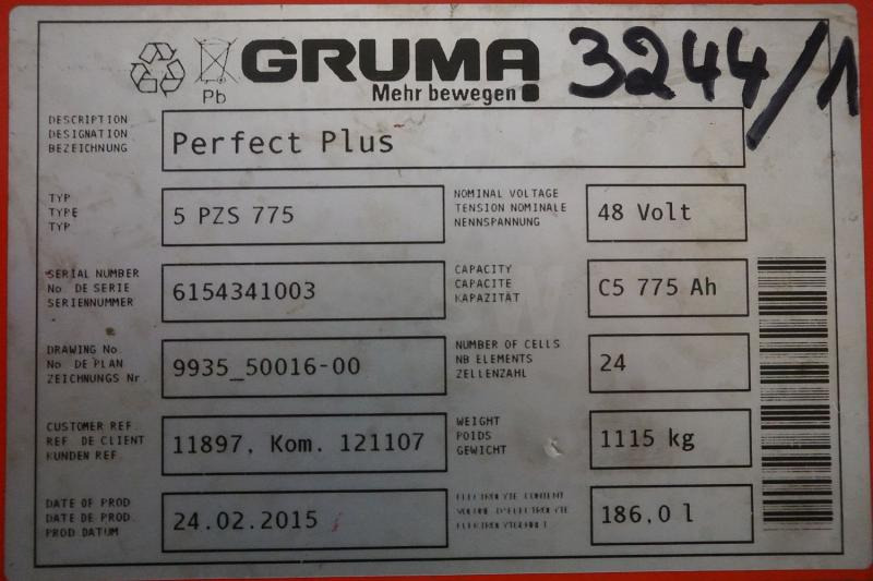 GRUMA 48 Volt 5 PzS 775 Ah - Battery for Material handling equipment: picture 5 GRUMA 48 Volt 5 PzS 775 Ah - Battery for Material handling equipment: picture 5