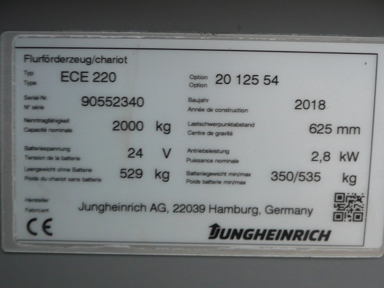 Order picker Jungheinrich ECE 220 1250x540mm: picture 6 Order picker Jungheinrich ECE 220 1250x540mm: picture 6
