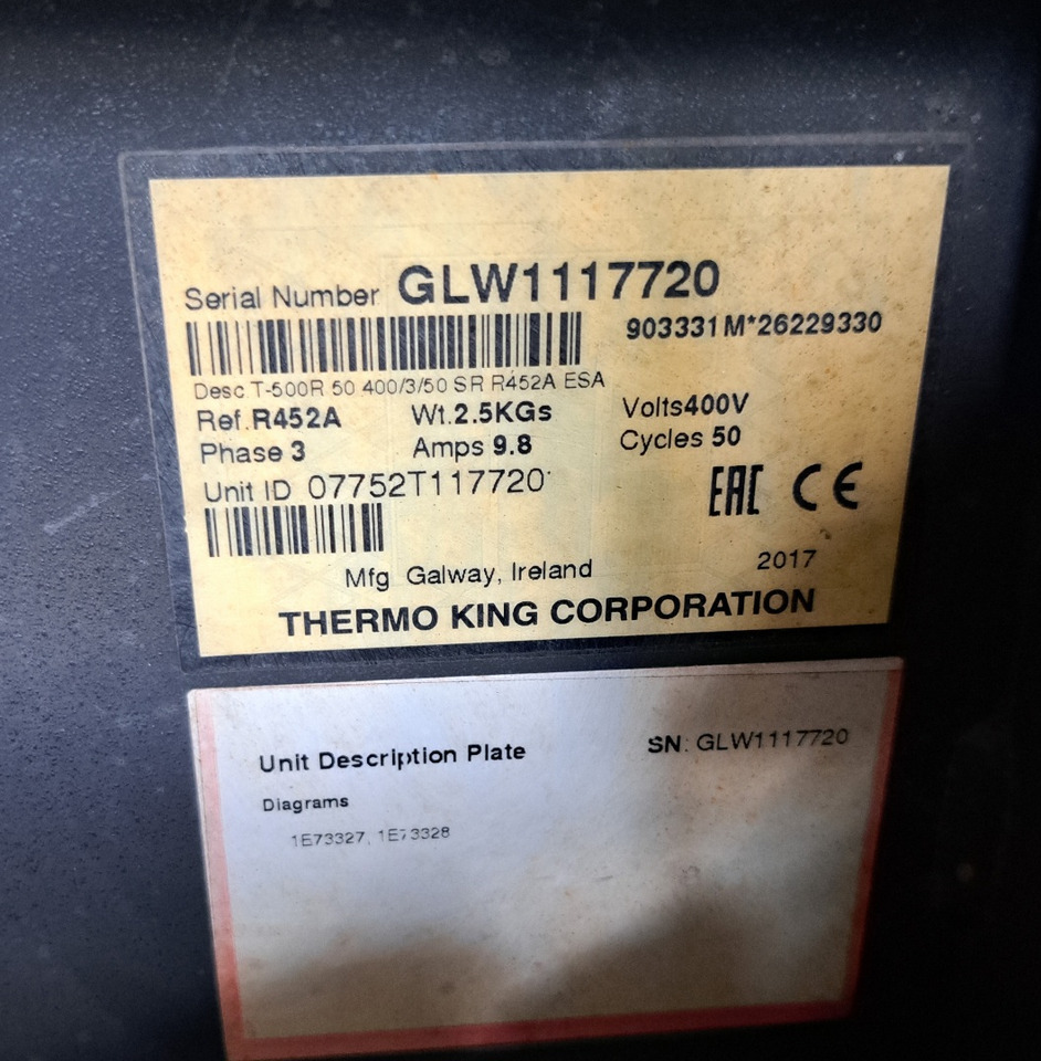 Thermo King T-500 S/N : GLW1117720 - Refrigerator unit: picture 2 Thermo King T-500 S/N : GLW1117720 - Refrigerator unit: picture 2