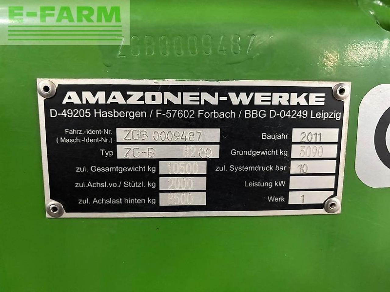 Fertilizer spreader Amazone zgb 8200: picture 10