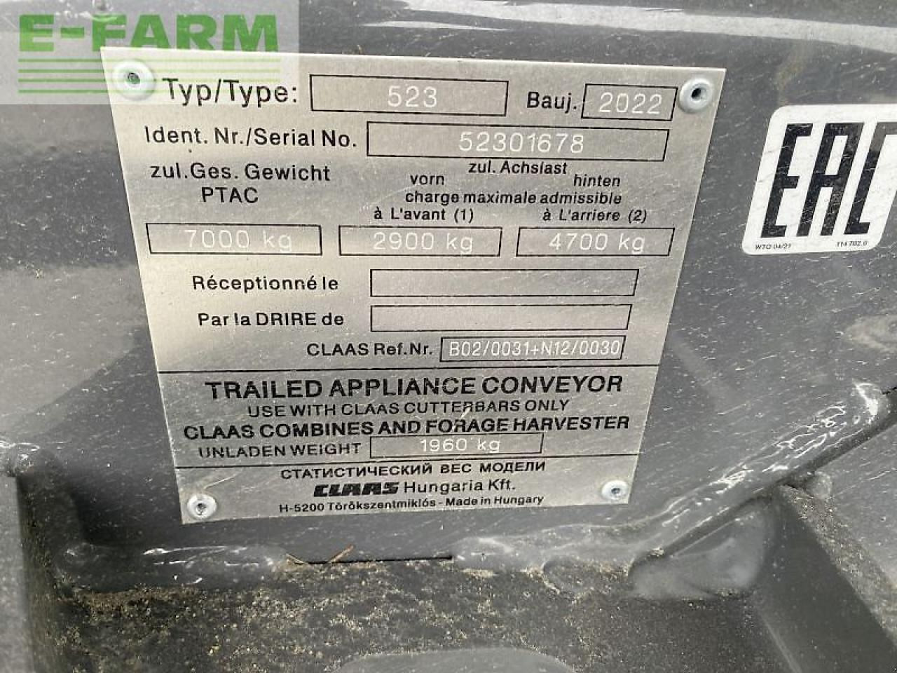 Forage harvester attachment CLAAS convio flex 930 + tw: picture 10