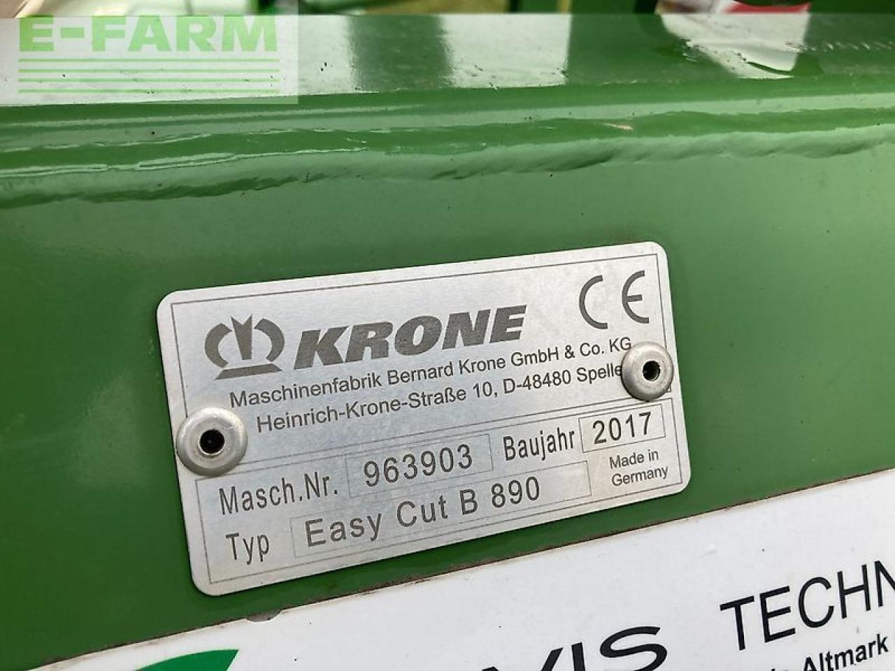 Krone easy cut b 890 - Mower: picture 4 Krone easy cut b 890 - Mower: picture 4