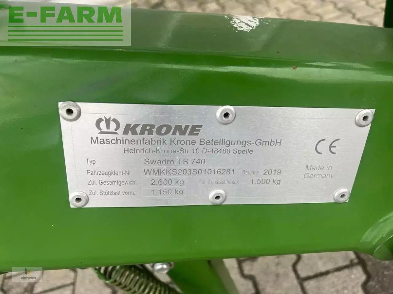 Tedder/ Rake Krone swadro ts 740: picture 6
