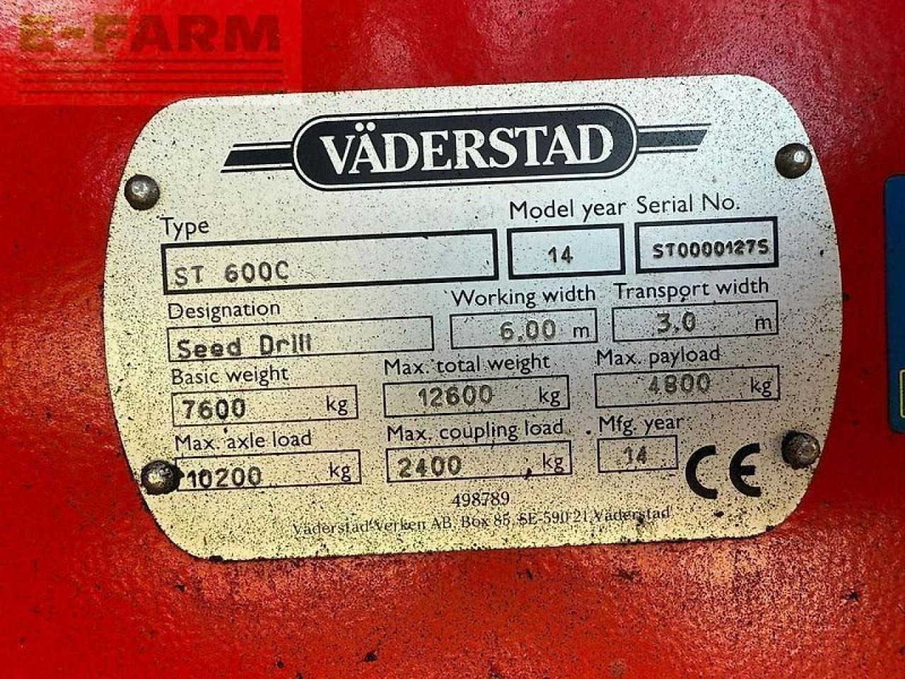 Väderstad spirit 600c - Seed drill: picture 4 Väderstad spirit 600c - Seed drill: picture 4