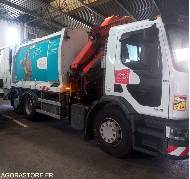 BOM GRUE Renault PREMIUM 26T / benne Geesinknorba grue Palfinger (ref. BT66) - Garbage truck: picture 2 BOM GRUE Renault PREMIUM 26T / benne Geesinknorba grue Palfinger (ref. BT66) - Garbage truck: picture 2