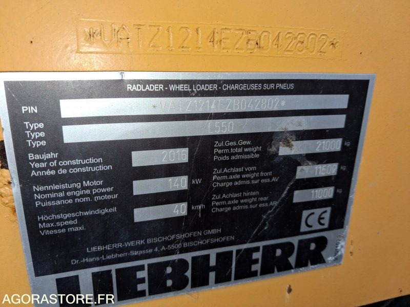 Chargeuse Liebherr L550 Xpower - 2016 / 16298 Heures - Loader: picture 5 Chargeuse Liebherr L550 Xpower - 2016 / 16298 Heures - Loader: picture 5