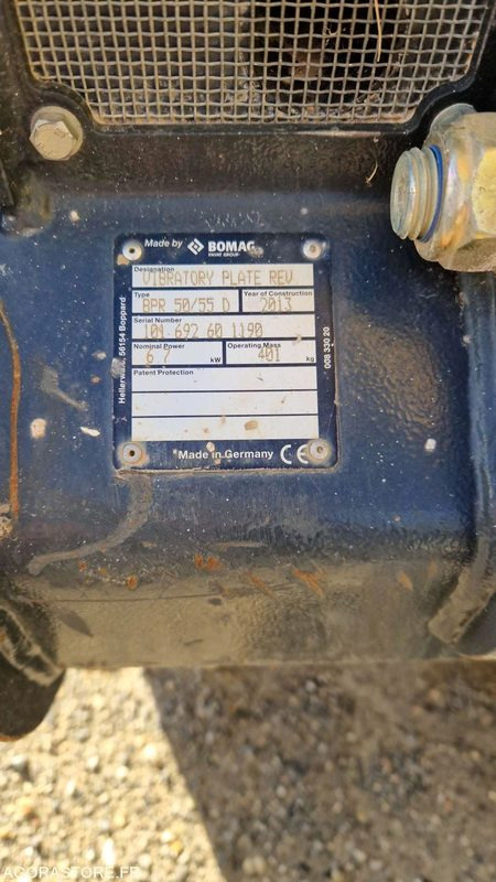 Plaque vibrante - Bomag 50/55 - Construction equipment: picture 3 Plaque vibrante - Bomag 50/55 - Construction equipment: picture 3