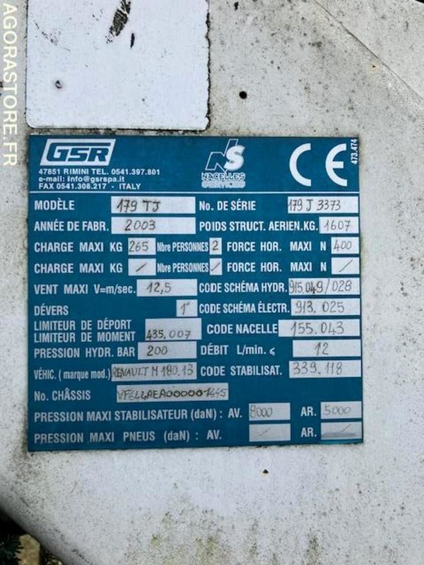 Truck mounted aerial platform Renault Midliner (Nacelle) 2003 - 18441 kms: picture 13