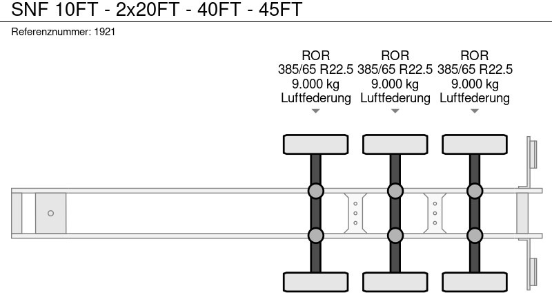 Container transporter/ Swap body semi-trailer SNF 10FT - 2x20FT - 40FT - 45FT: picture 13