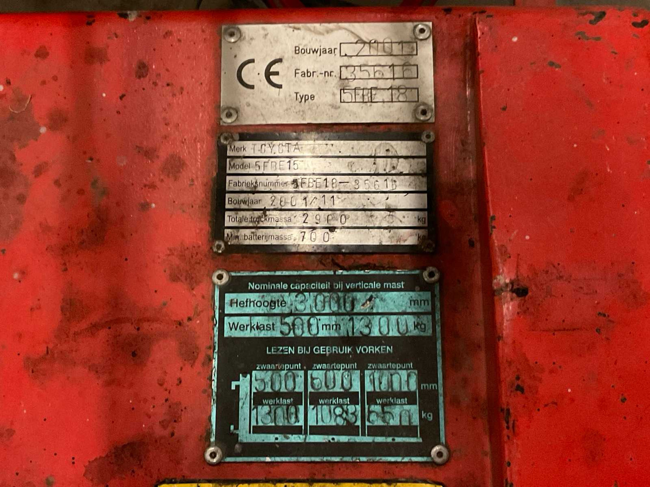 Forklift 2001 TOYOTA 5FBE15 FORKLIFT: picture 16