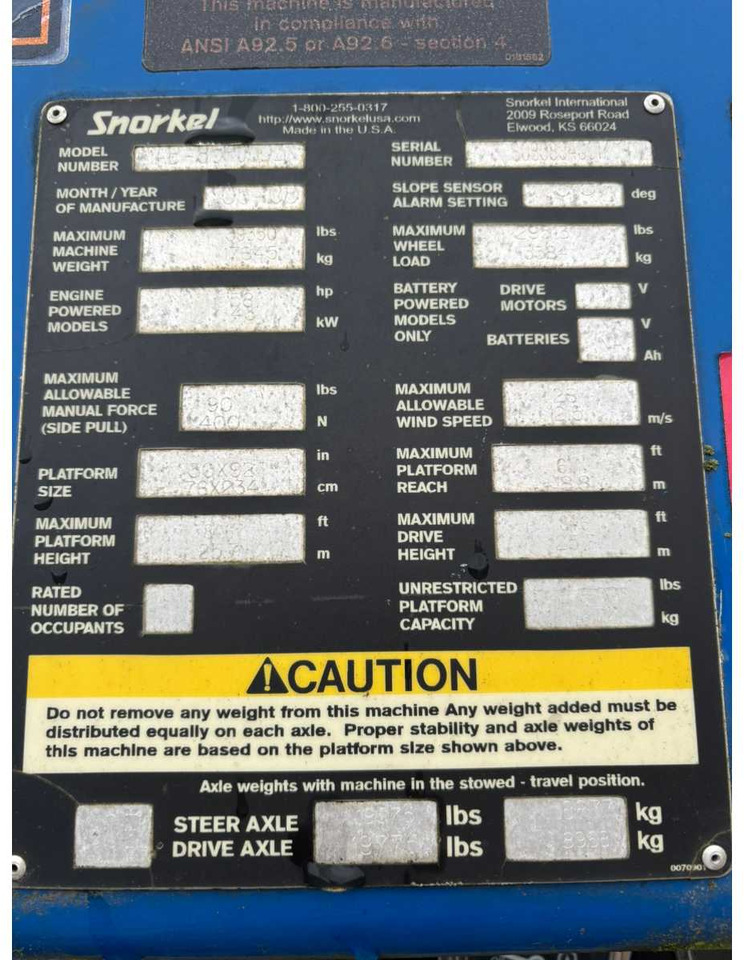 Aerial platform 2008 SNORKEL AB-85RJDDZ AERIAL PLATFORM: picture 47