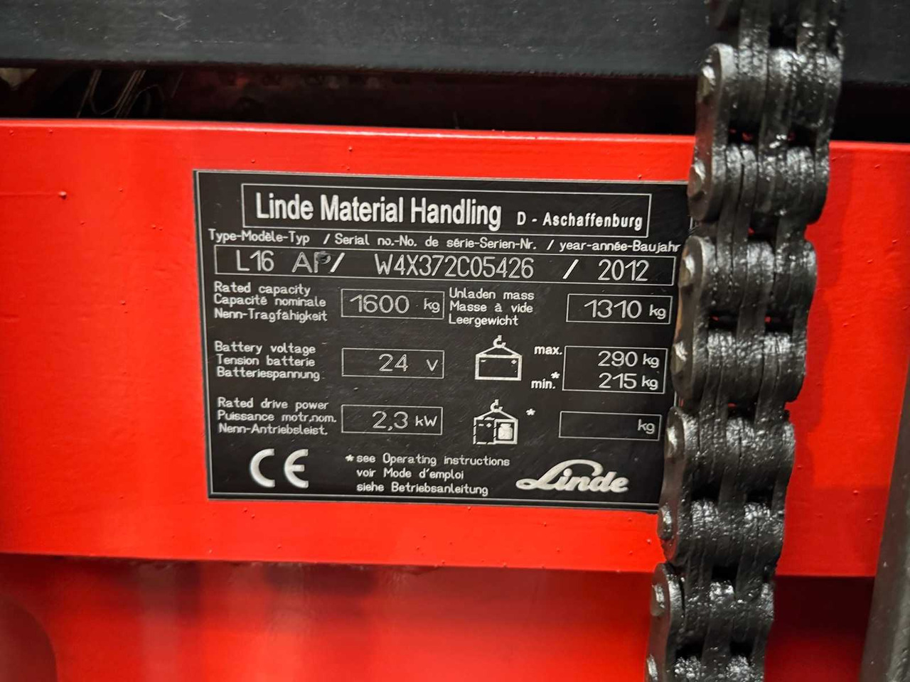 Forklift 2012 SERVICE +UVV 09/2026 LINDE L16AP 1.600KG TRIPLEX 470CM PALLET TRUCK ANT 4.430 HOURS: picture 14