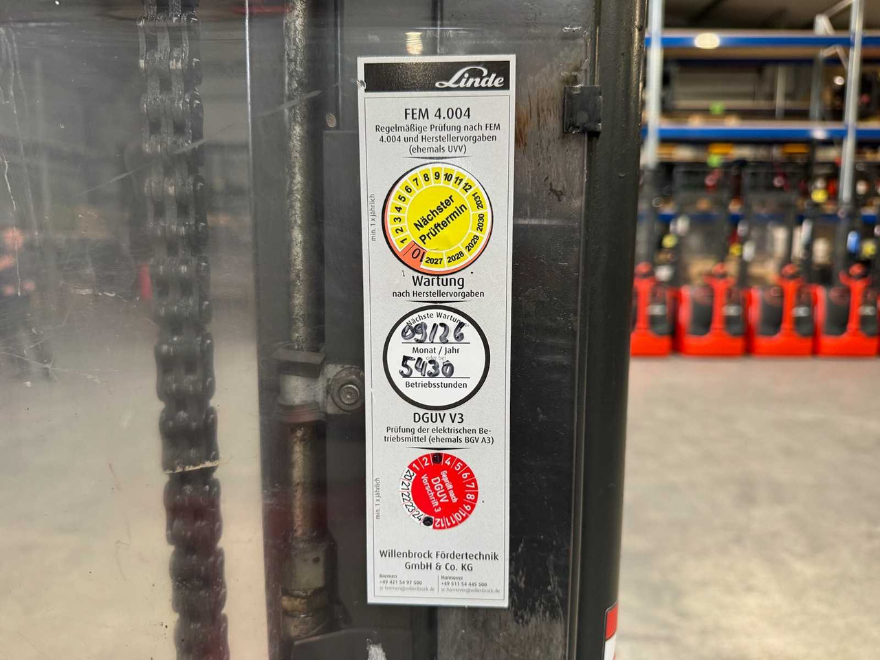 Forklift 2012 SERVICE +UVV 09/2026 LINDE L16AP 1.600KG TRIPLEX 470CM PALLET TRUCK ANT 4.430 HOURS: picture 13