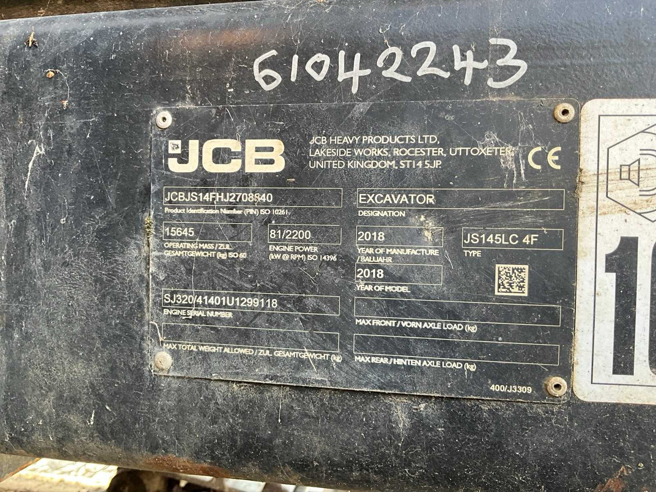 Crawler excavator JCB JS145lc: picture 16