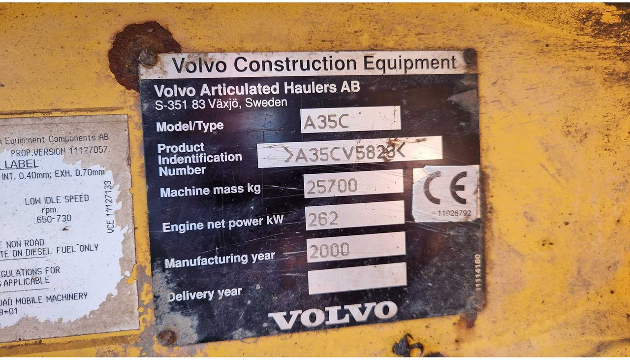 Mini dumper VOLVO - A35C - DUMPER TRUCK - 2000: picture 38 Mini dumper VOLVO - A35C - DUMPER TRUCK - 2000: picture 38
