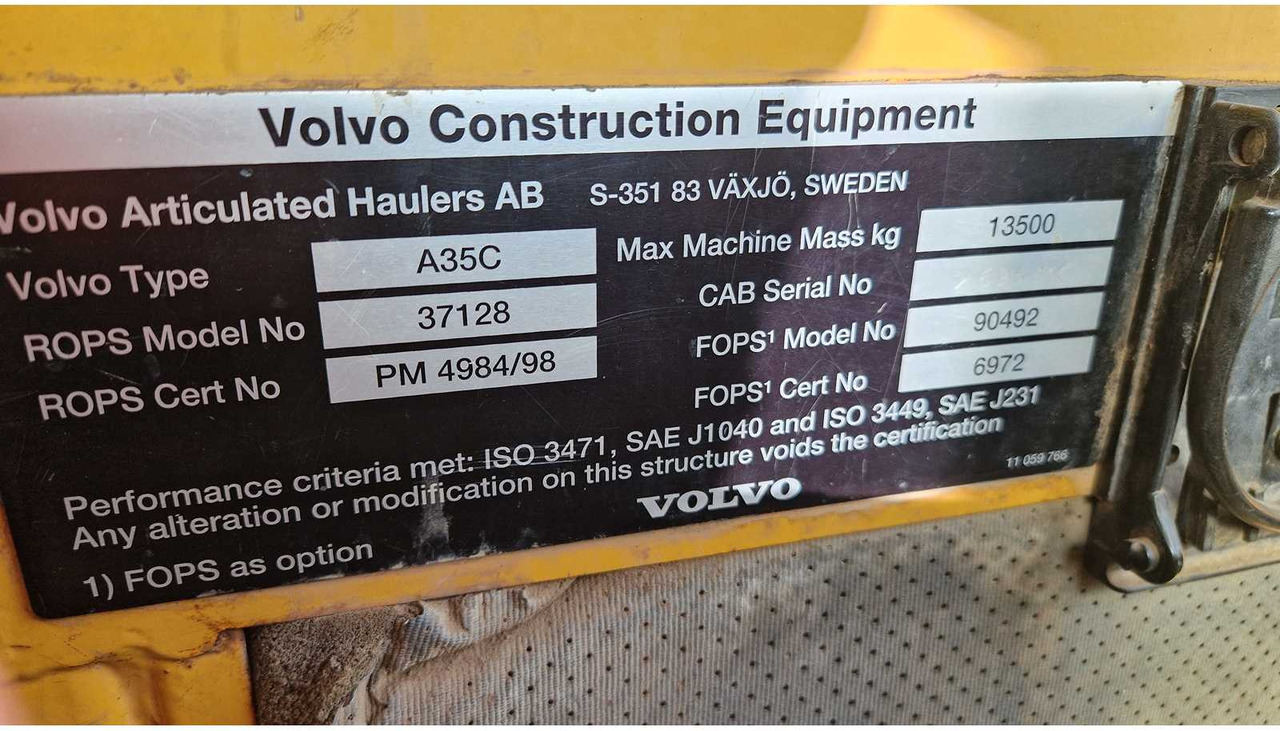 Mini dumper VOLVO - A35C - DUMPER TRUCK - 2000: picture 49 Mini dumper VOLVO - A35C - DUMPER TRUCK - 2000: picture 49