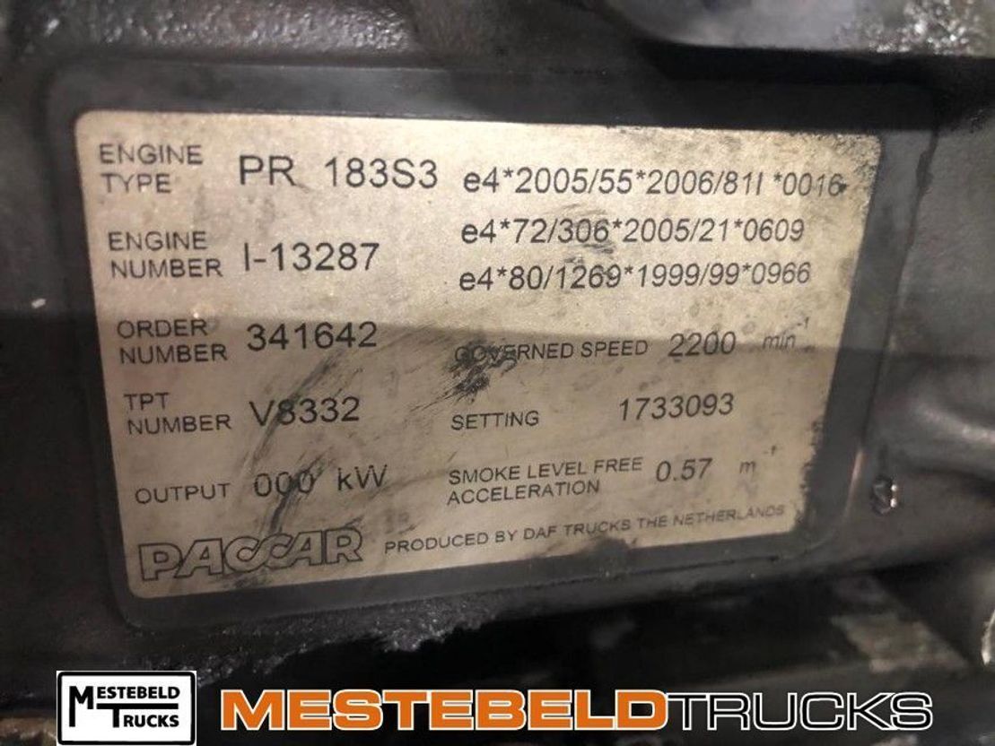DAF Motor PR183 S3 - Engine for Truck: picture 3 DAF Motor PR183 S3 - Engine for Truck: picture 3