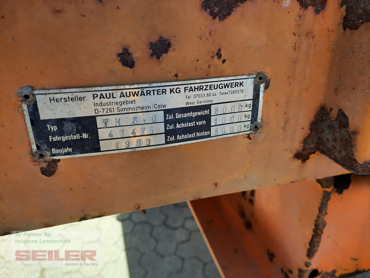 Farm tipping trailer/ Dumper Auwärter TK 8,0: picture 7