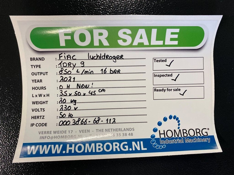 New Air compressor Fiac TDRY 9 luchtdroger 850 L / min 16 bar Airdryer New !: picture 11 New Air compressor Fiac TDRY 9 luchtdroger 850 L / min 16 bar Airdryer New !: picture 11
