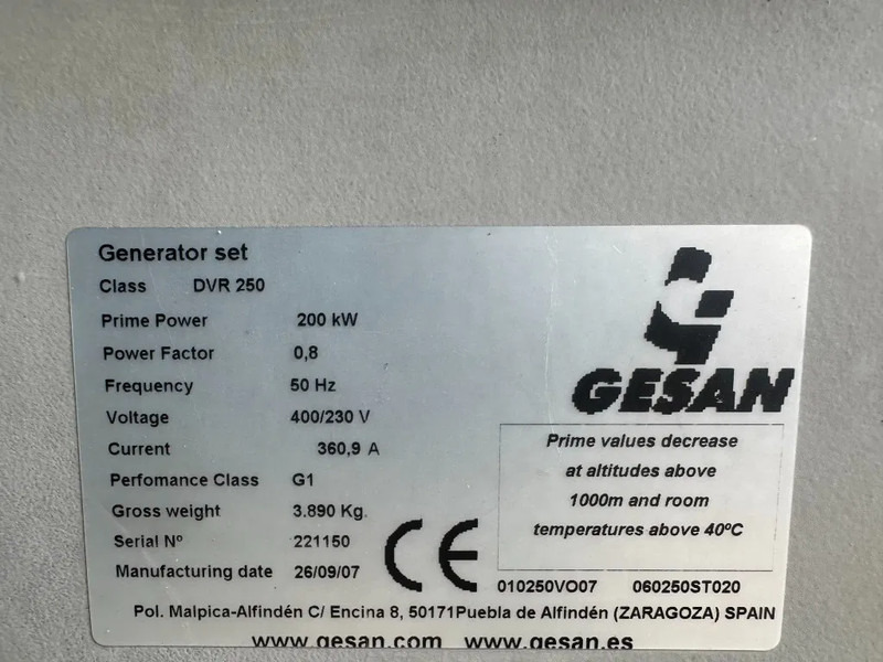 GESAN DVR 250 Volvo Stamford 275 kVA Silent Rental generatorset - Generator set: picture 3 GESAN DVR 250 Volvo Stamford 275 kVA Silent Rental generatorset - Generator set: picture 3