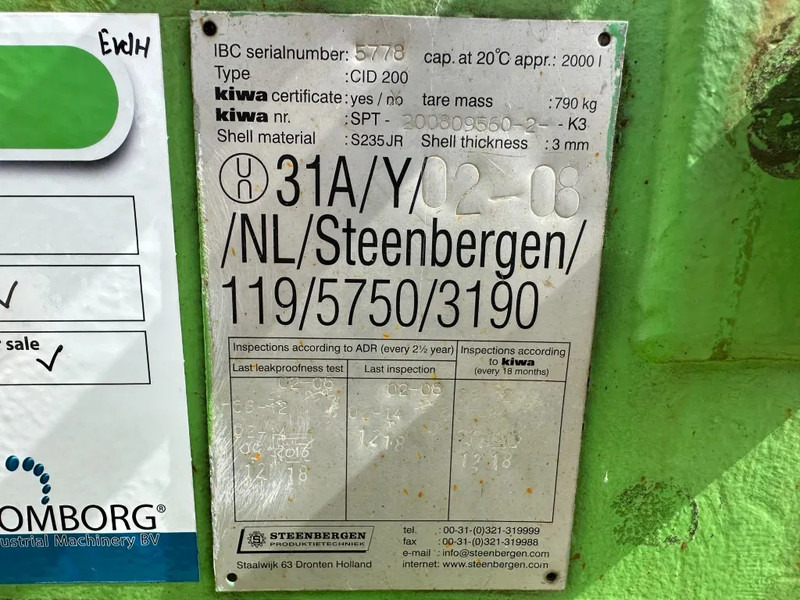 Kiwa IBC Steenbergen 2000 liter IBC Dieseltank met handpomp Milieutank - Storage tank: picture 4 Kiwa IBC Steenbergen 2000 liter IBC Dieseltank met handpomp Milieutank - Storage tank: picture 4