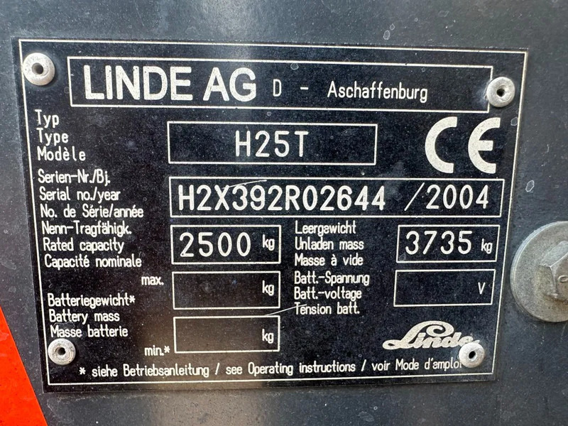 Linde H25T 2.5 ton Triplex Freelift Sideshift LPG Heftruck - LPG forklift: picture 4 Linde H25T 2.5 ton Triplex Freelift Sideshift LPG Heftruck - LPG forklift: picture 4