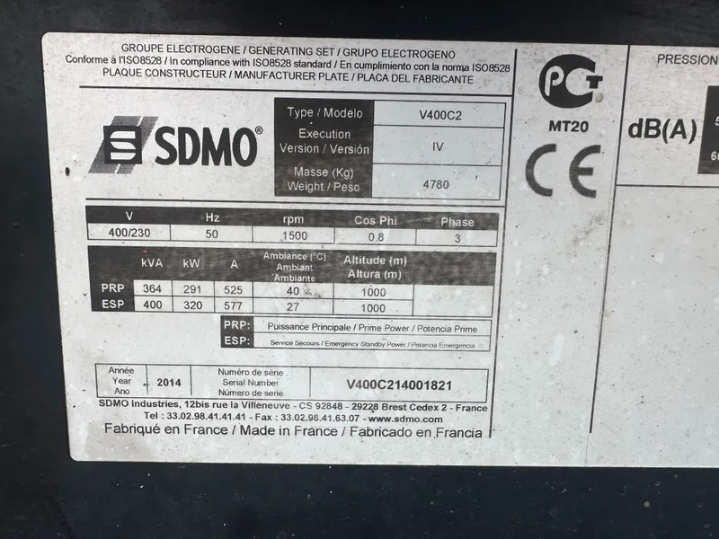 SDMO Volvo TAD 1342GE 440 kVA Silent generatorset - Generator set: picture 3 SDMO Volvo TAD 1342GE 440 kVA Silent generatorset - Generator set: picture 3
