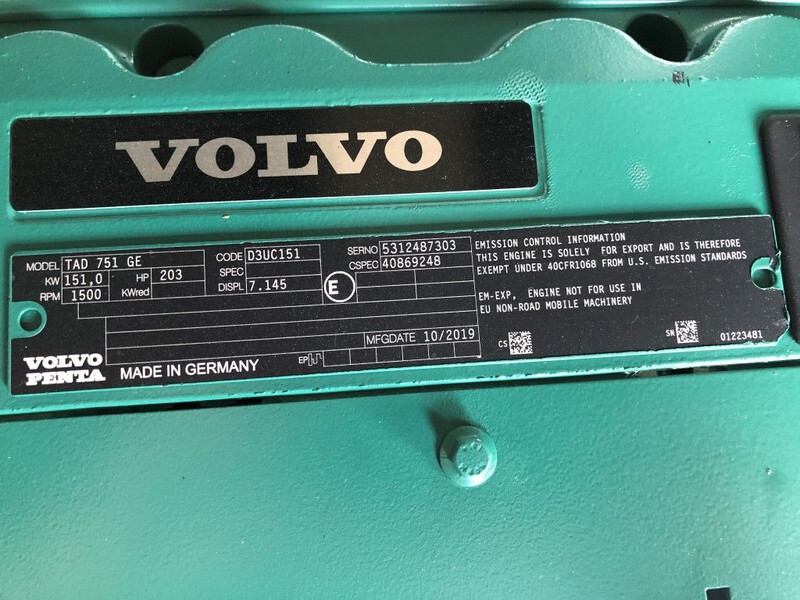 Volvo Stage 3A 167 kVA Supersilent generatorset - Generator set: picture 4 Volvo Stage 3A 167 kVA Supersilent generatorset - Generator set: picture 4