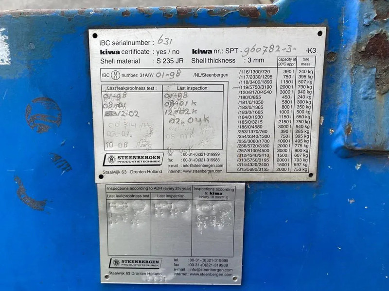 Steenbergen 2000 liter Kiwa IBC dieseltank met handpomp - Storage tank: picture 4 Steenbergen 2000 liter Kiwa IBC dieseltank met handpomp - Storage tank: picture 4
