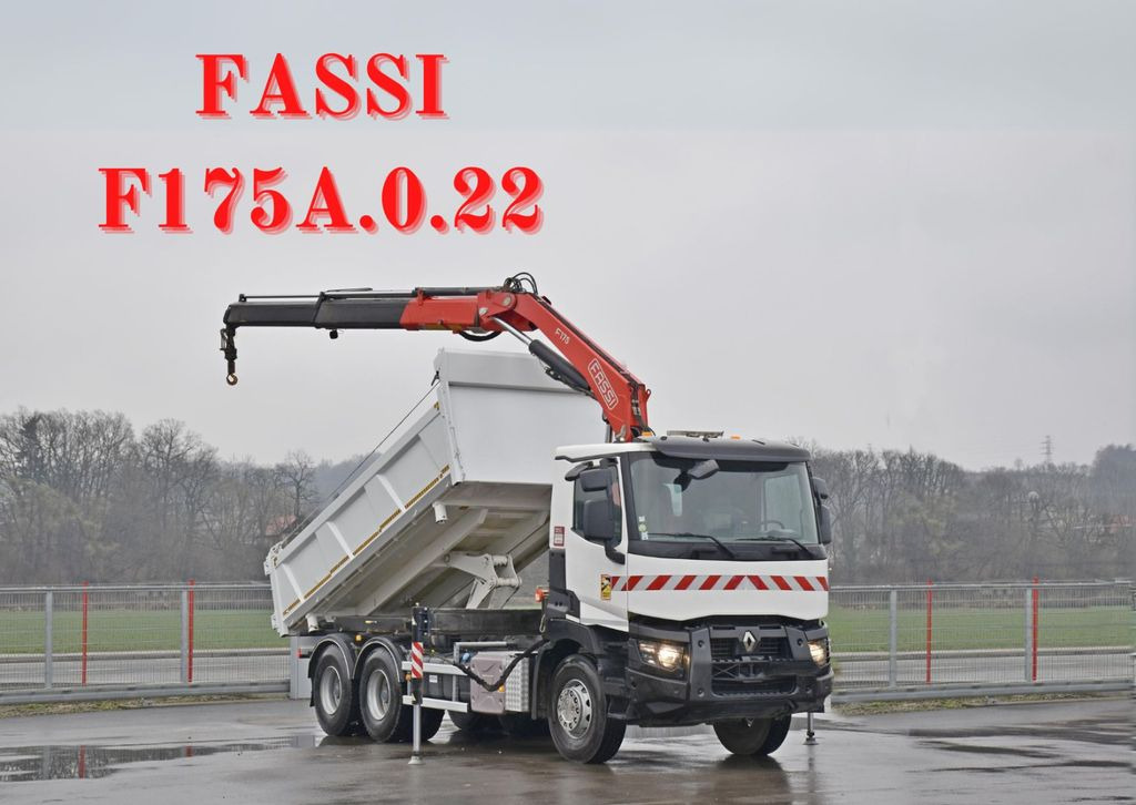 Renault C380 *KIPPER 5,10 m* FASSI F175A.0.22+FUNK /6x4 - Crane truck, Tipper: picture 1 Renault C380 *KIPPER 5,10 m* FASSI F175A.0.22+FUNK /6x4 - Crane truck, Tipper: picture 1