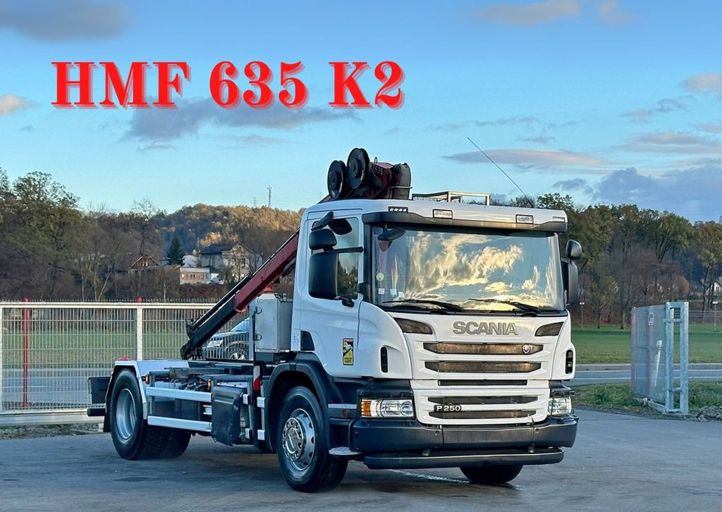 Scania P250* FAHRGESTEL 4,30* HMF 635 K2/FUNK* TOP - Crane truck: picture 1 Scania P250* FAHRGESTEL 4,30* HMF 635 K2/FUNK* TOP - Crane truck: picture 1