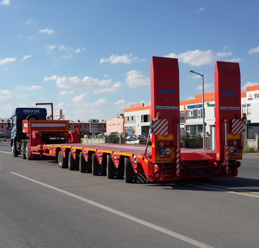New Low loader semi-trailer for transportation of heavy machinery LIDER 2024 YEAR NEW MODELS containeer flatbes semi TRAILER FOR SALE: picture 9