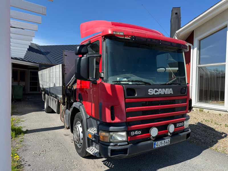 Scania P94D - Dropside/ Flatbed truck, Crane truck: picture 3 Scania P94D - Dropside/ Flatbed truck, Crane truck: picture 3